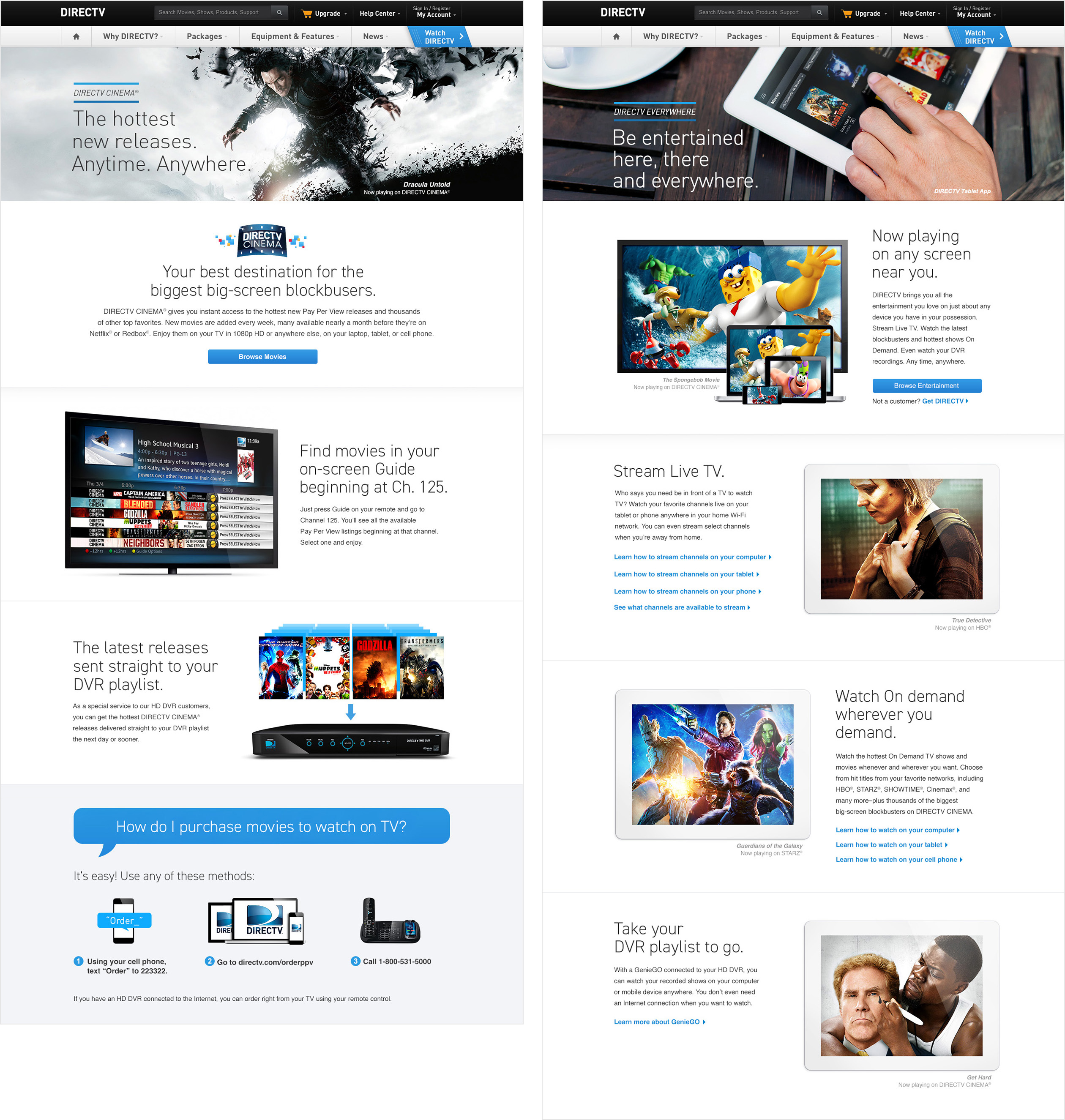 DIRECTV marketing pages - 2